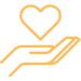 hand met hart in het klein logo