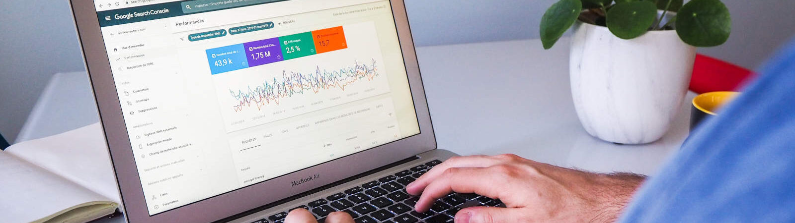 Voorbeeld SEO do's: gegevens van verkeer naar een webshop in Google Search Console