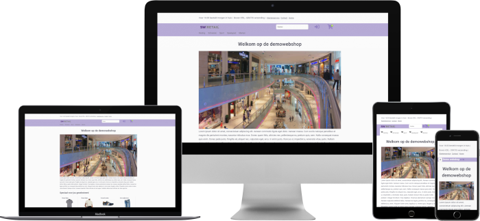 Voorbeeld responsieve webshop in verschillende devices