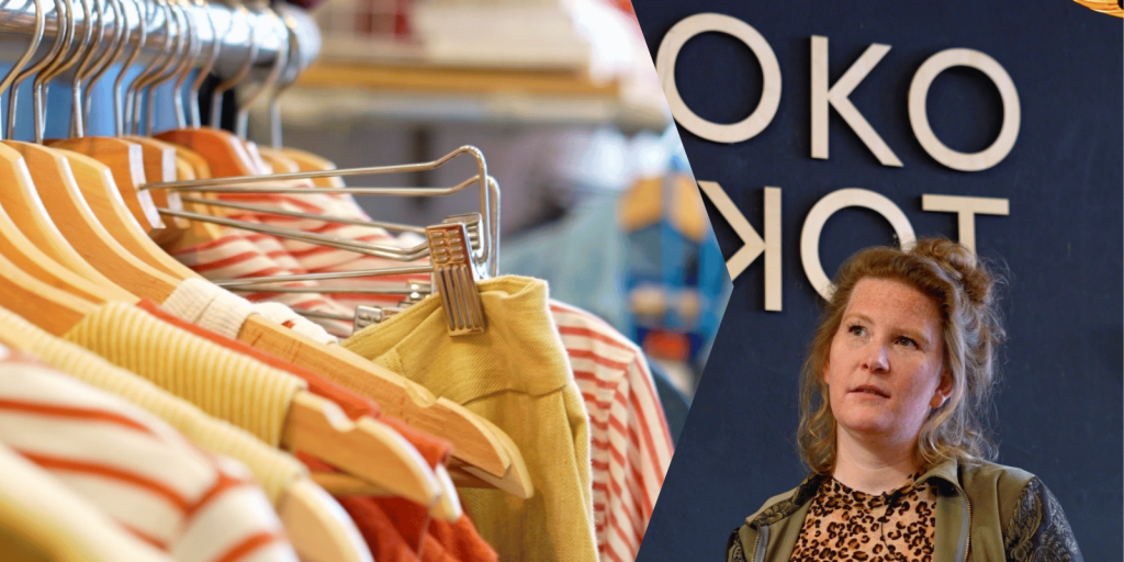 Eigenaresse van kledingwinkel Koko Toko achter het SW-Retail kassasysteem